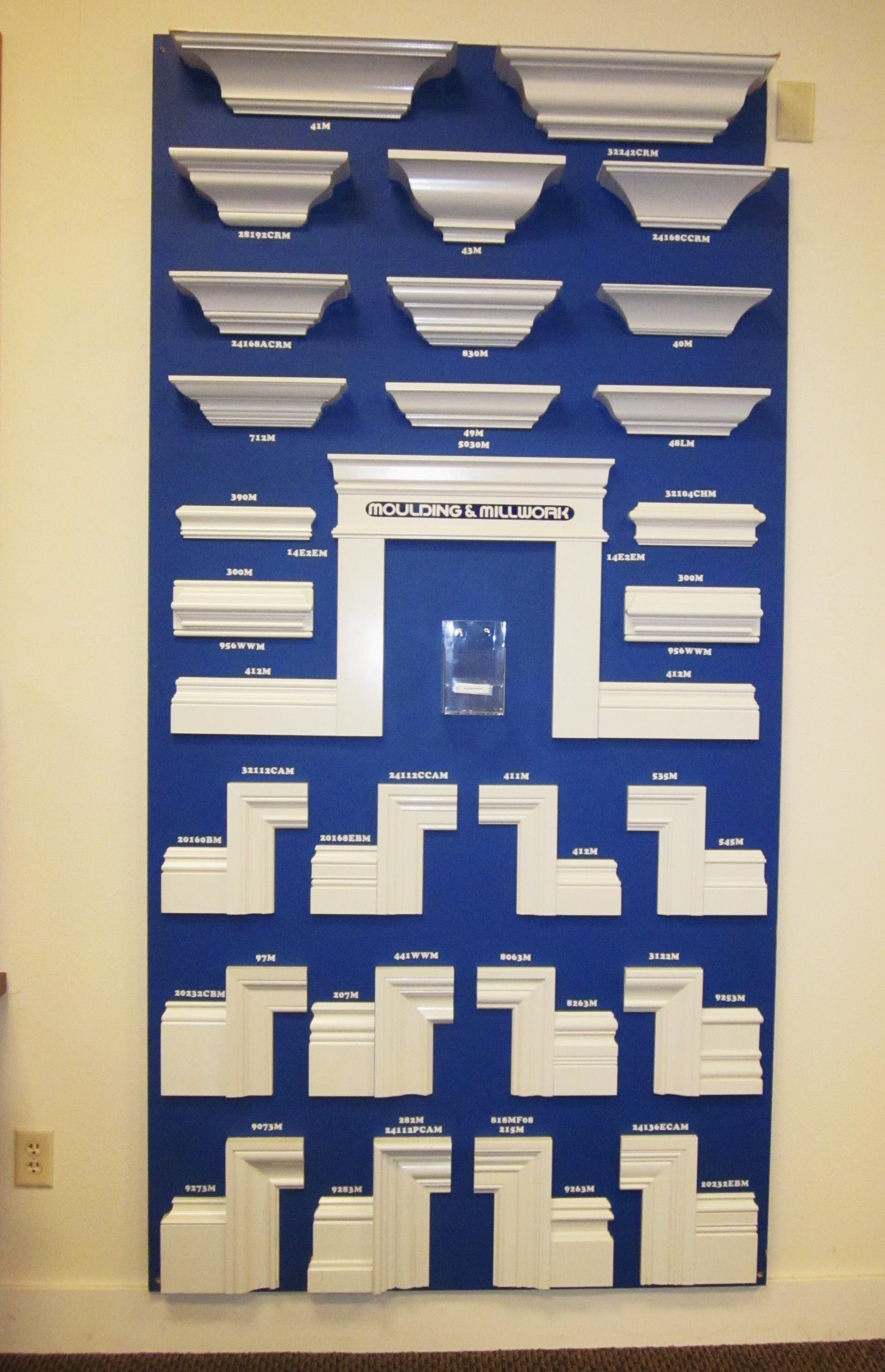 Display of white moulding and white trim options
